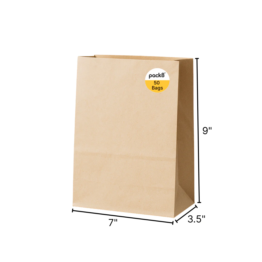 Neo Brown Kraft Paper Bags , SOS bags| (Pack of 50)