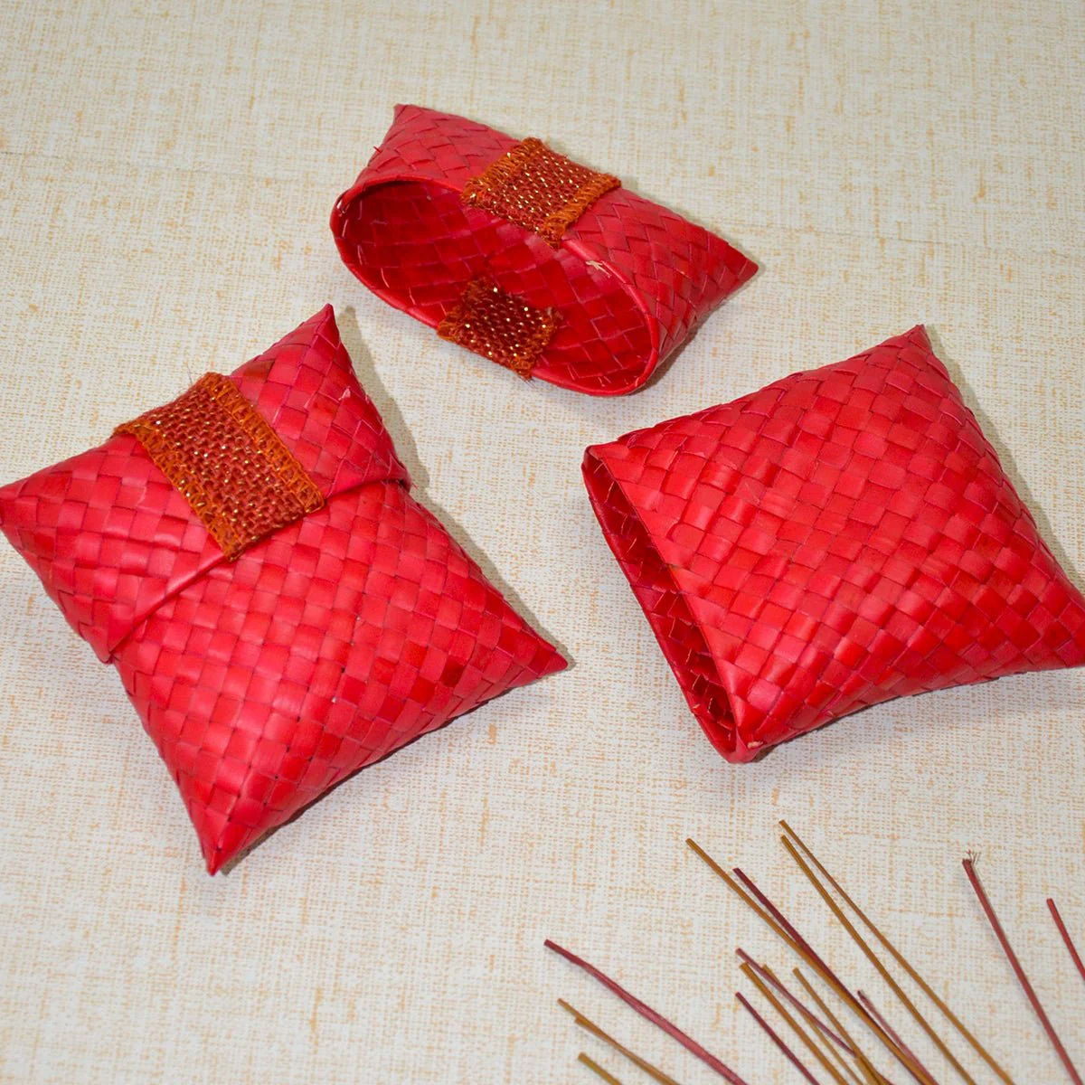 Palm Leaf Gift & Utility Pouch (Set of 2) - Image 7