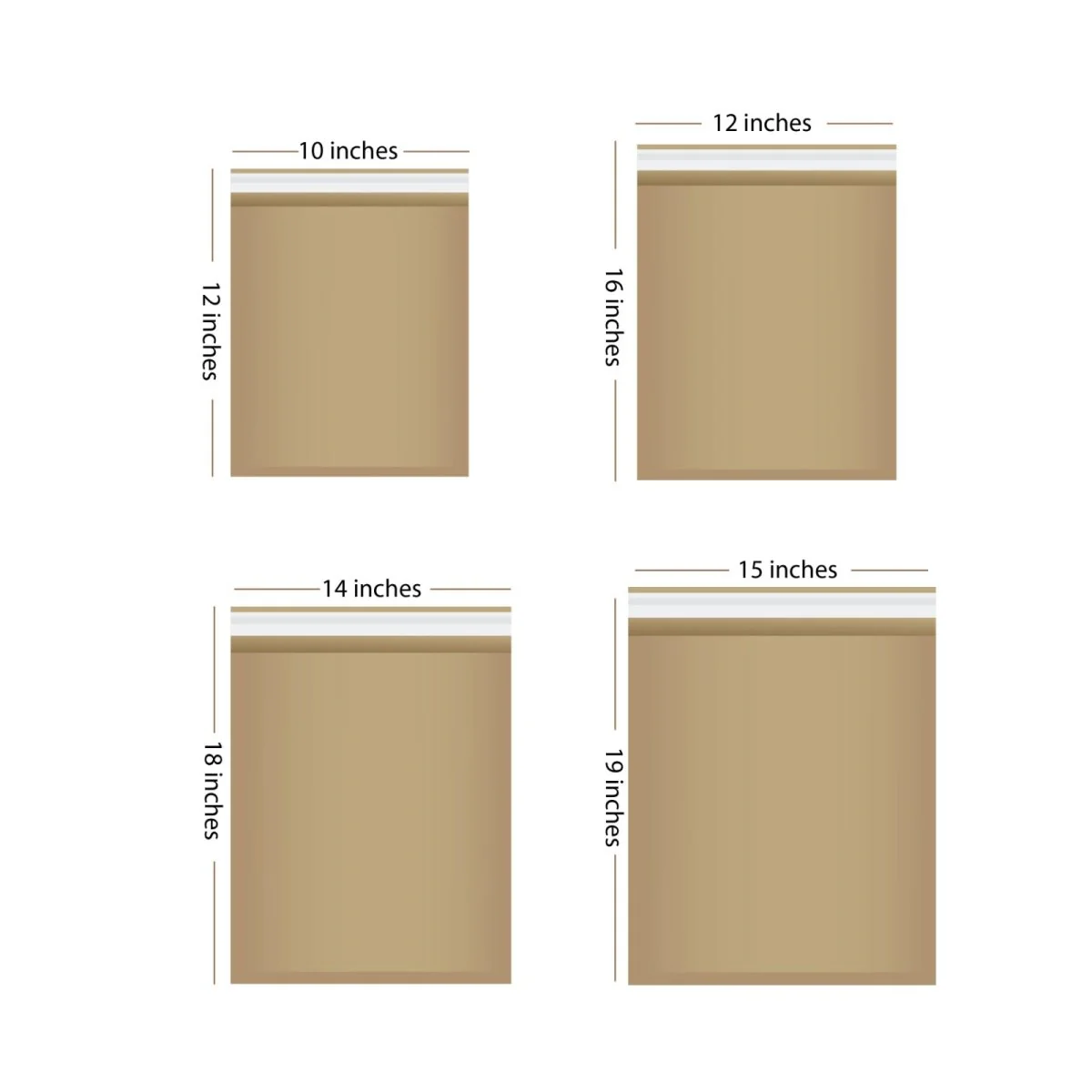 Paper Courier Envelopes for Packing | 12" x 16" - Pack of 50 - Image 3