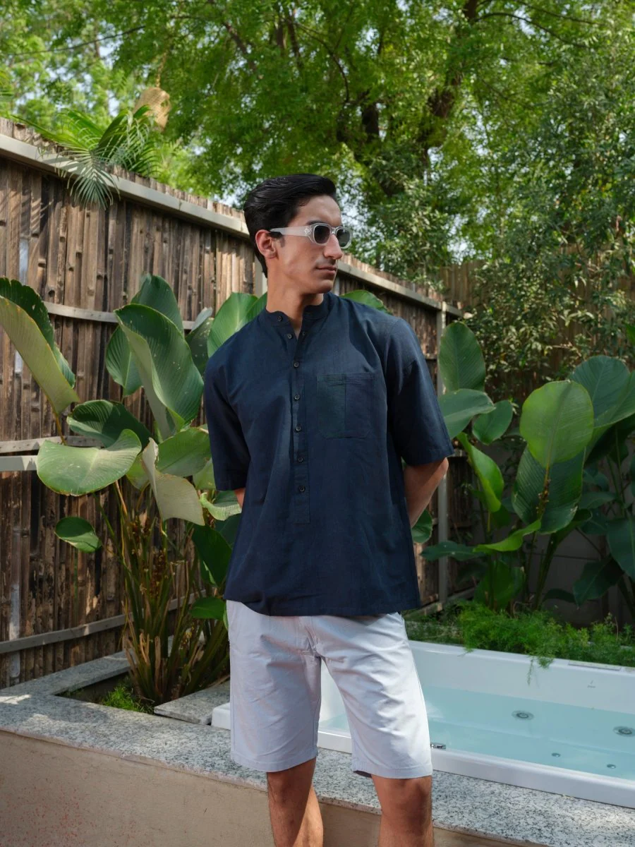 Parakhya Indigo Dyed Organic Cotton Kurta