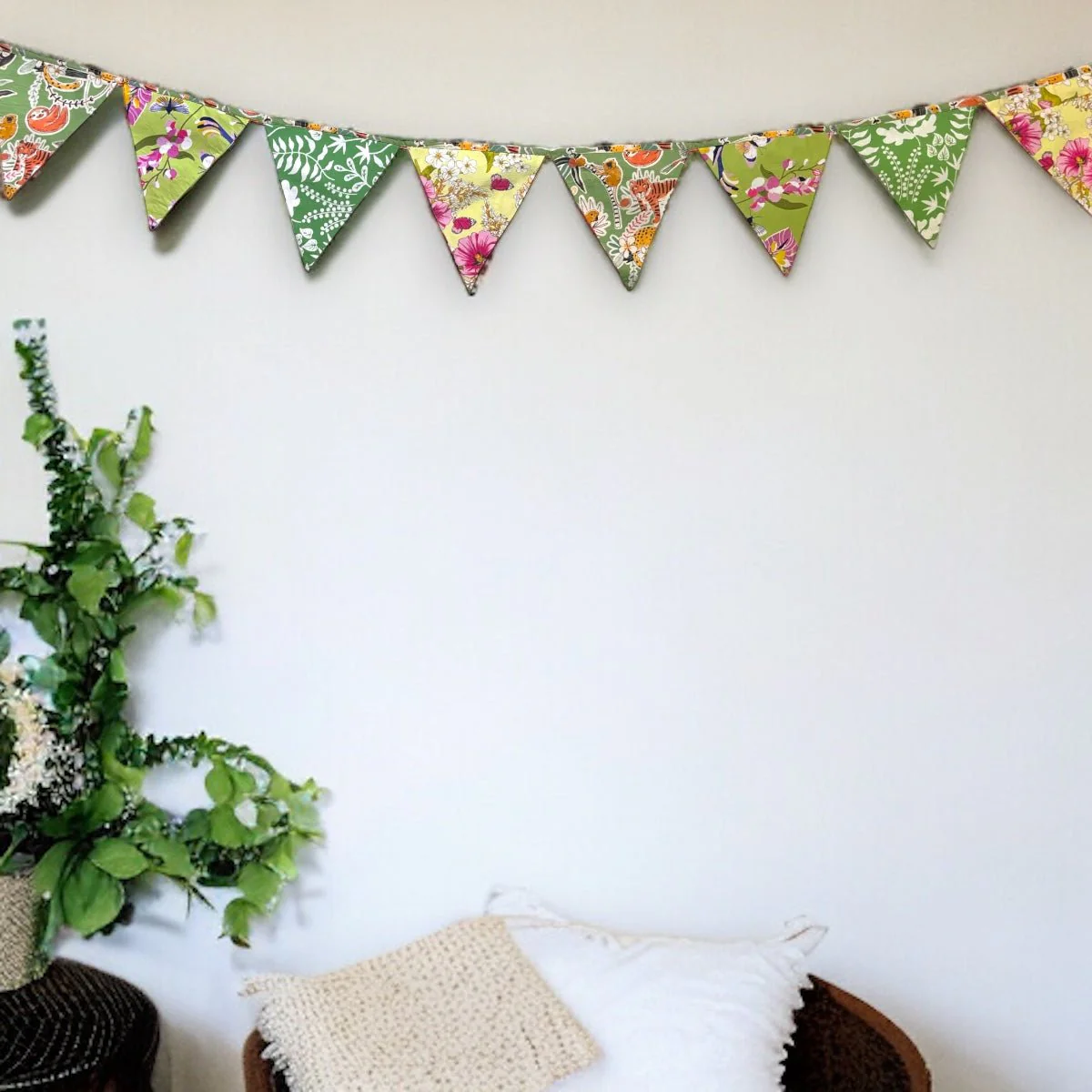 Party Green Streamer Combo - Green Banner Bunting + Green Fringe Streamer Garland (Pack of 2) - Image 4