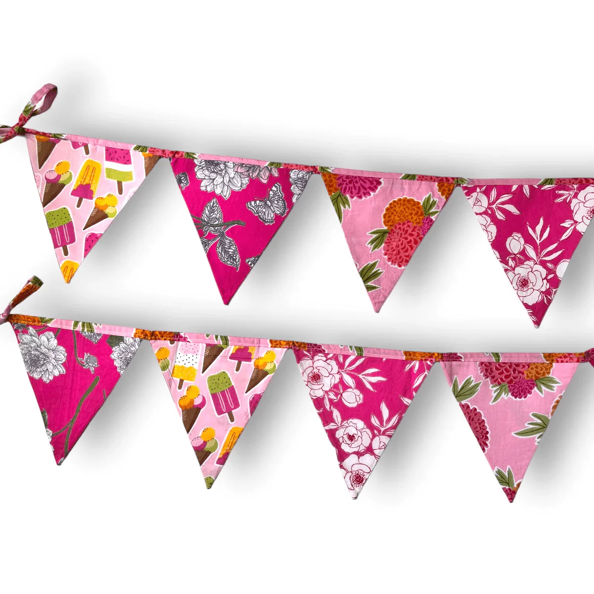 Party Pink Streamer Combo - Pink Banner Bunting + Pink Fringe Streamer Garland (Pack of 2) - Image 5