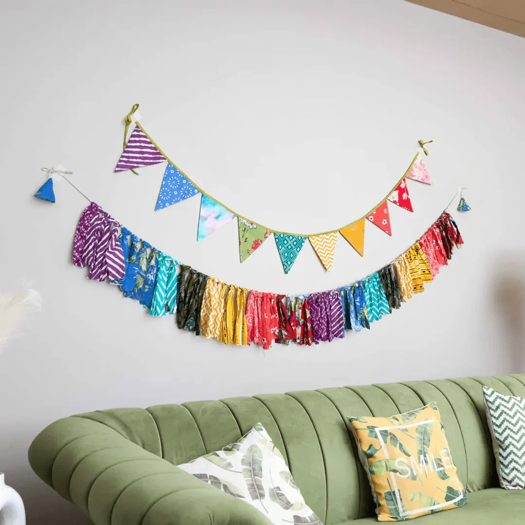 Party Streamer Combo - Rainbow Banner Bunting + Rainbow Fringe Streamer Garland (Pack of 2) - Image 8