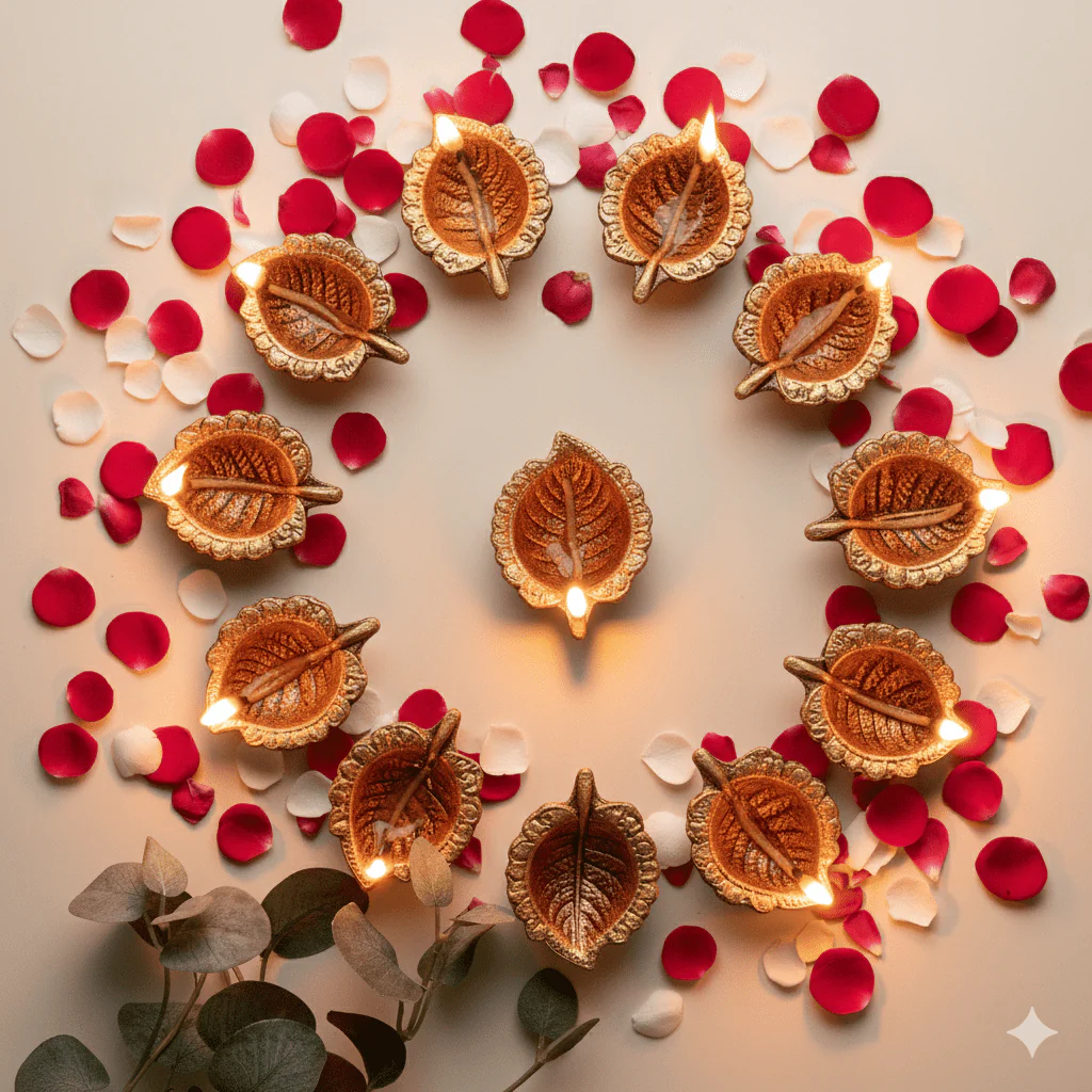 Peepal Diya Set of 12 – Festive Home Decoration - Image 2