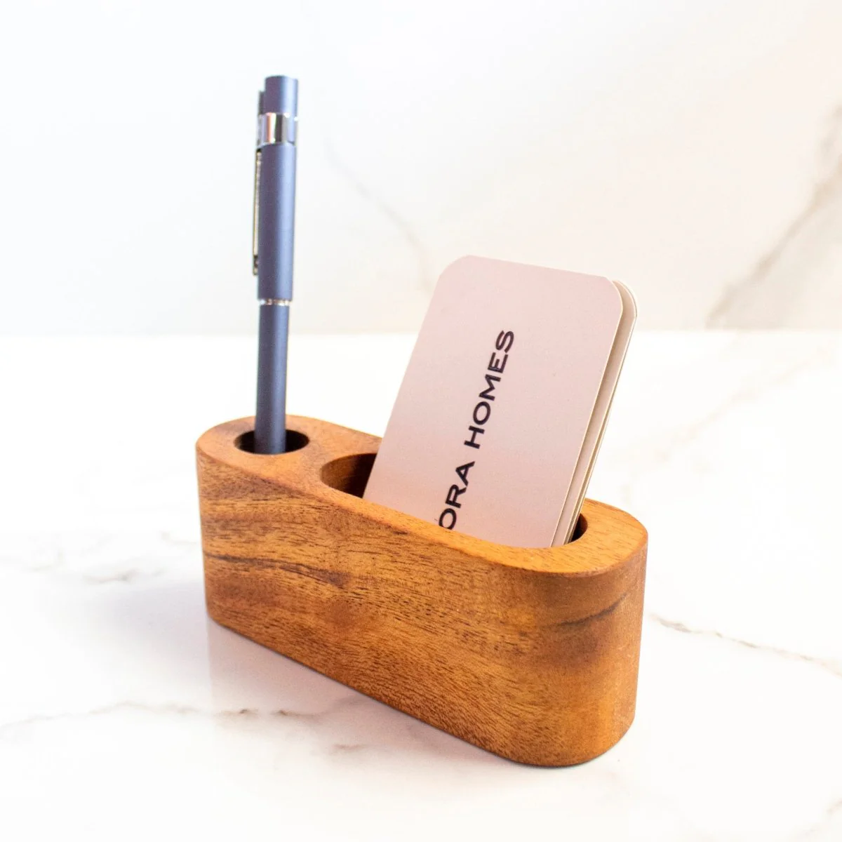 Pen Card Acacia Wood Holder - Image 3