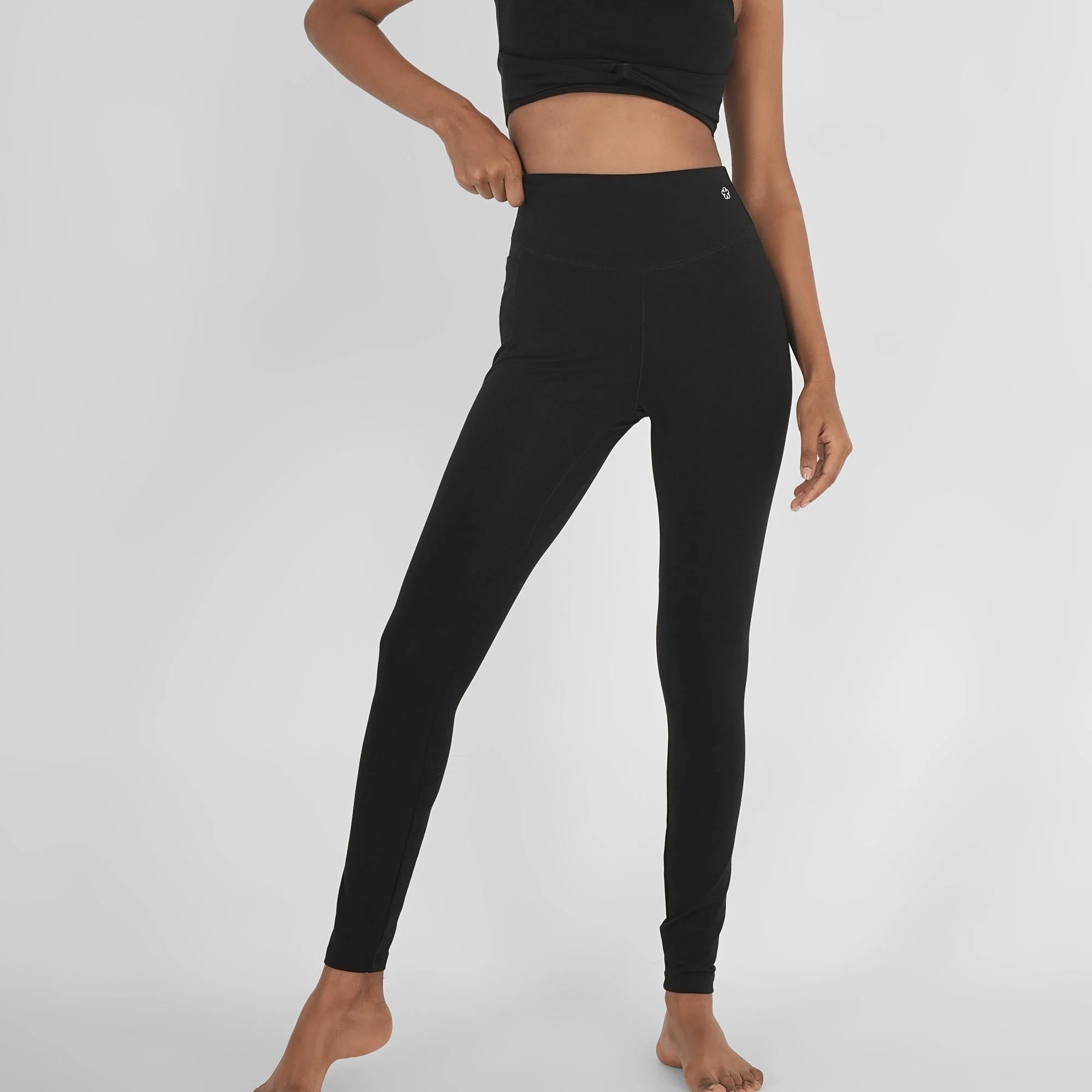 Perfect Fit Natural Fabric Black Legging