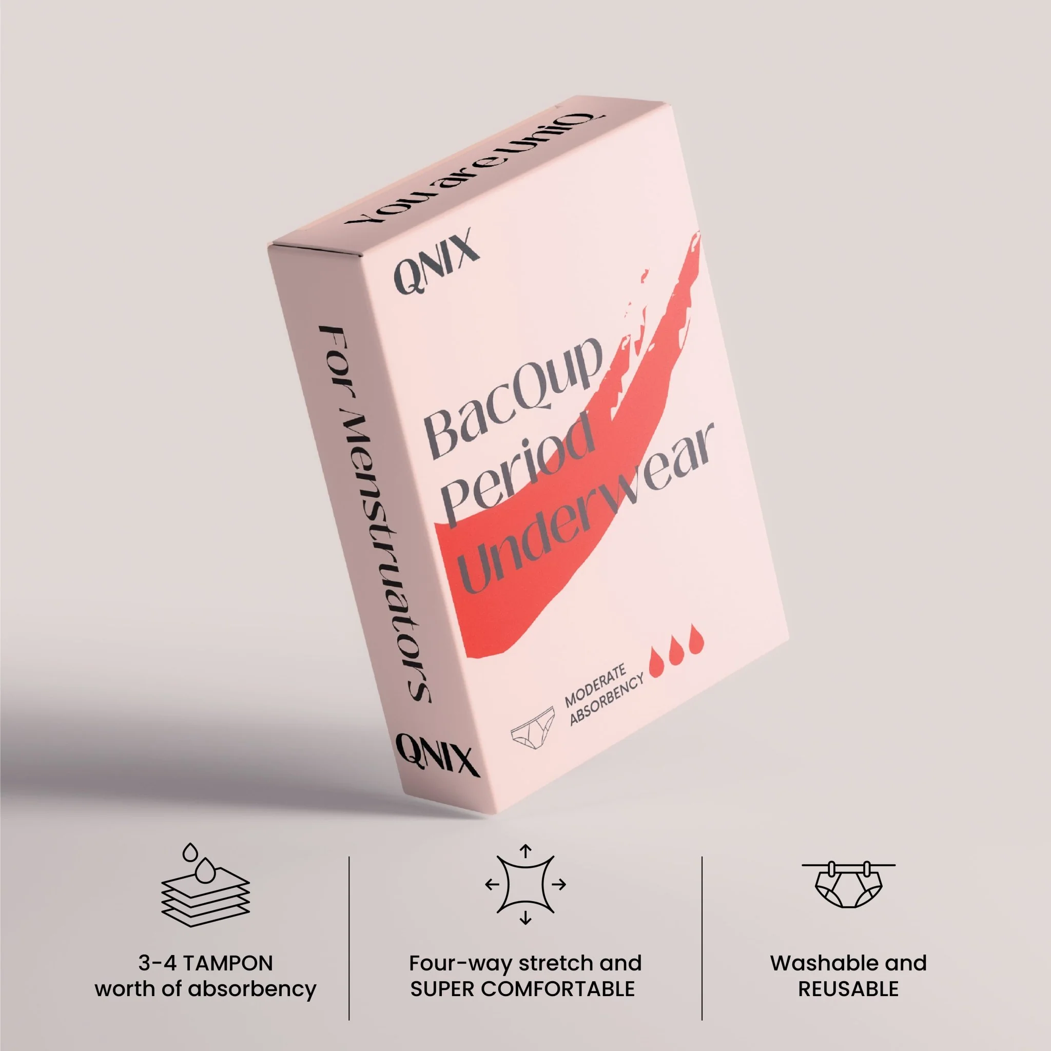 BacQup Reusable Period Underwear | Moderate Flow | Regular Discharges - Image 3