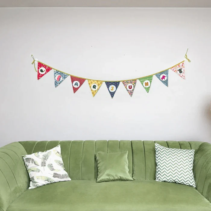 Personalized Name Banner with Animal Motifs (Triangle Flag) - Image 3