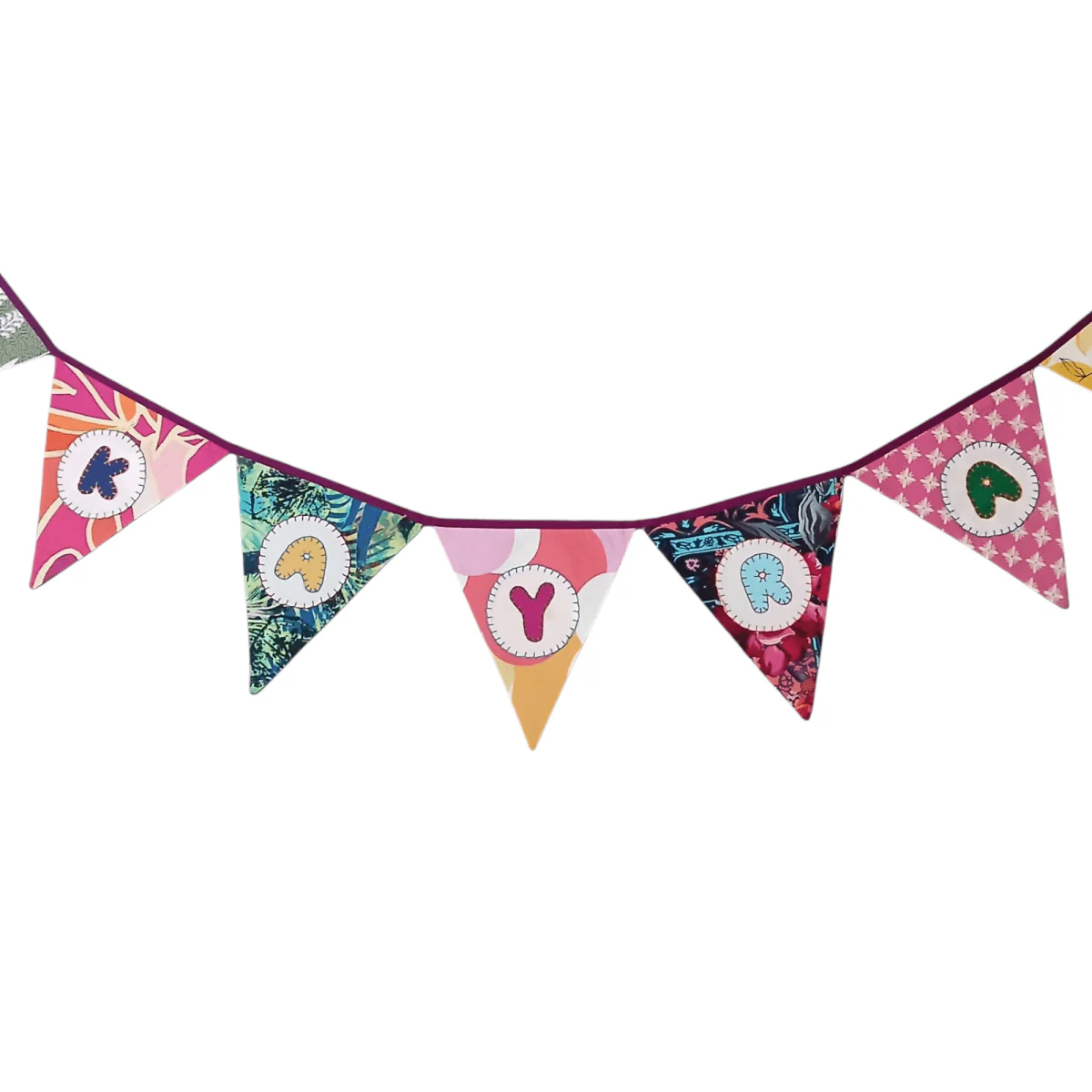 Personalized Name Banner with Cupcake & Flower Motifs (Triangle Flag) - Image 3