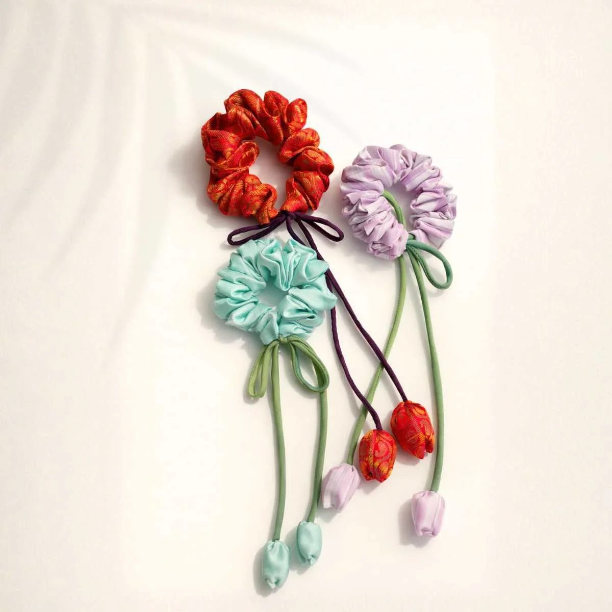 Phir Se Phool Scrunchies Pack Of 3 | Floral Fabric Hair Accessories