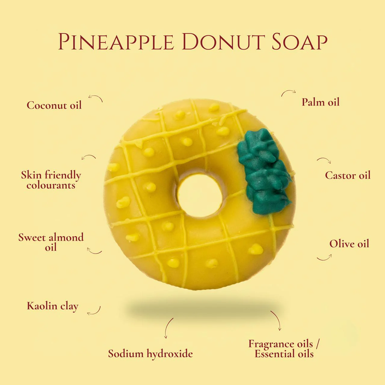 Pineapple Donut Soap | Handmade & Skin Safe - Image 2