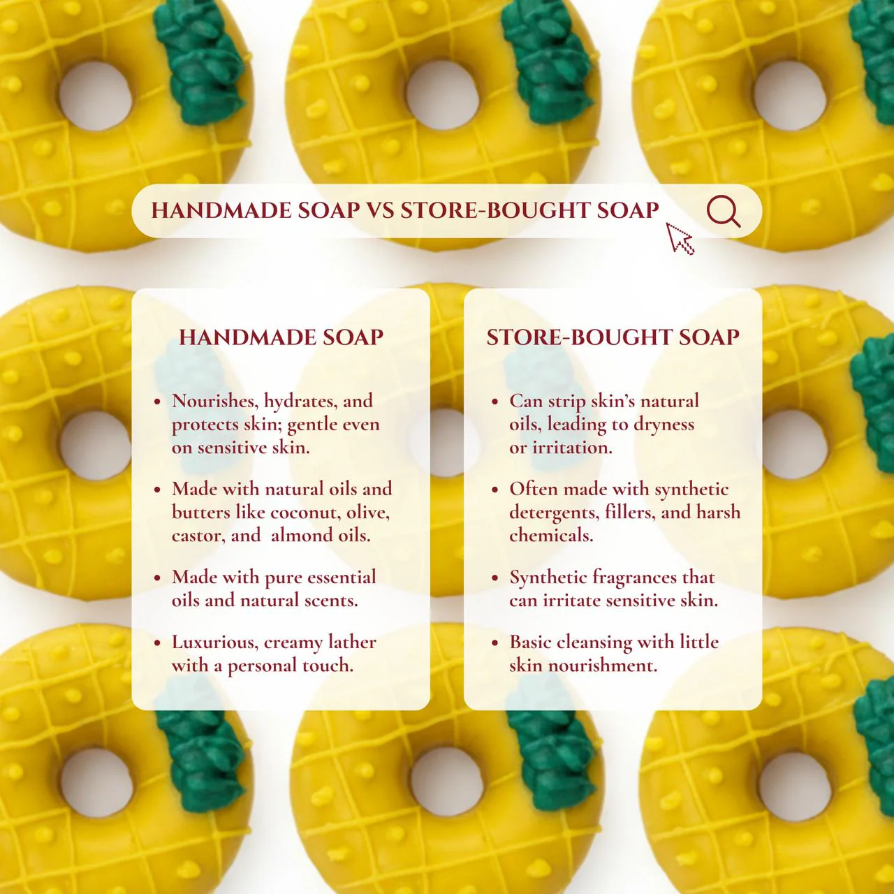 Pineapple Donut Soap | Handmade & Skin Safe - Image 4