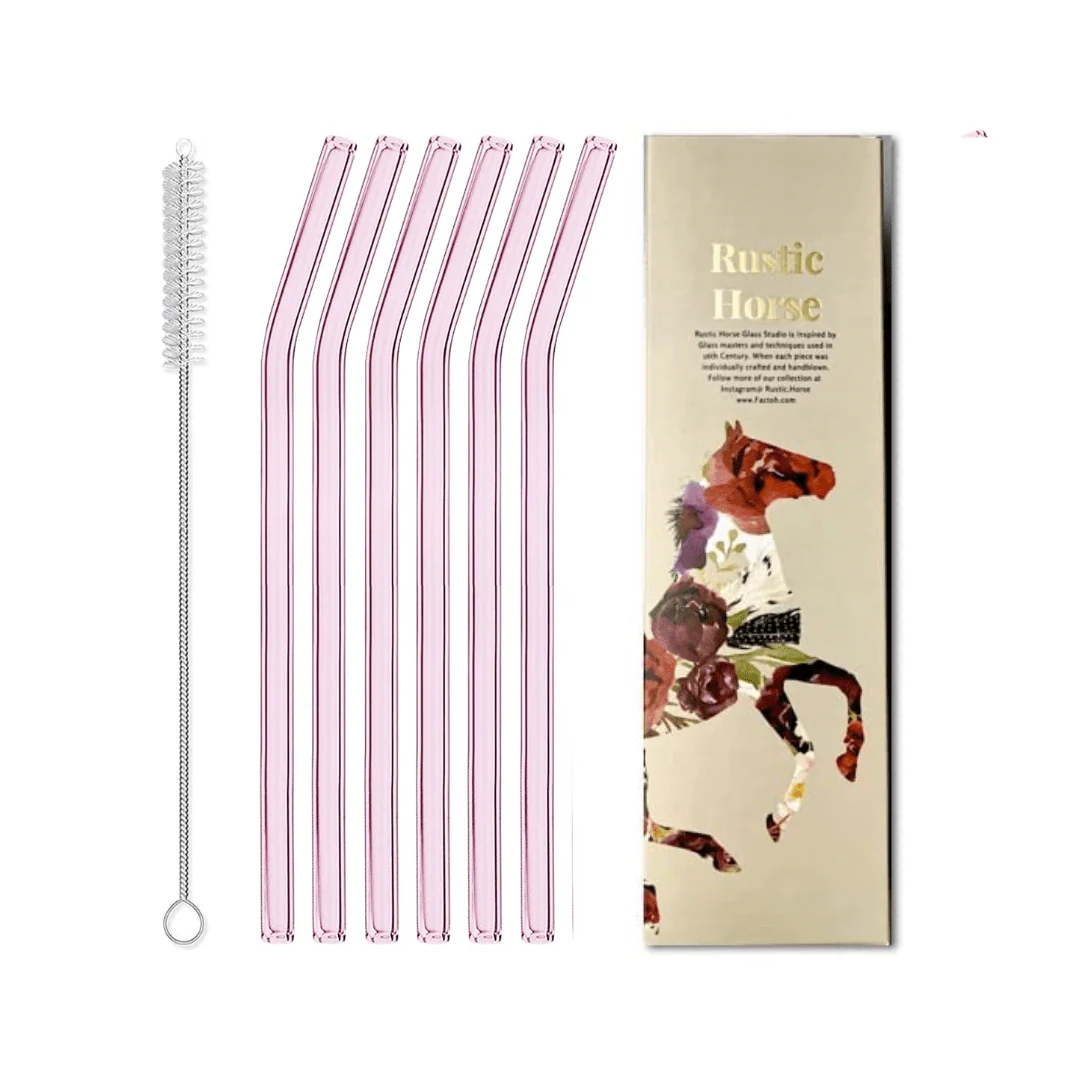 Pink Saphire Glass Straws (Set of 6) - Image 4