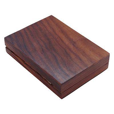 Playing Card Rosewood Deck Case Holder Box with Free Cards - Image 3