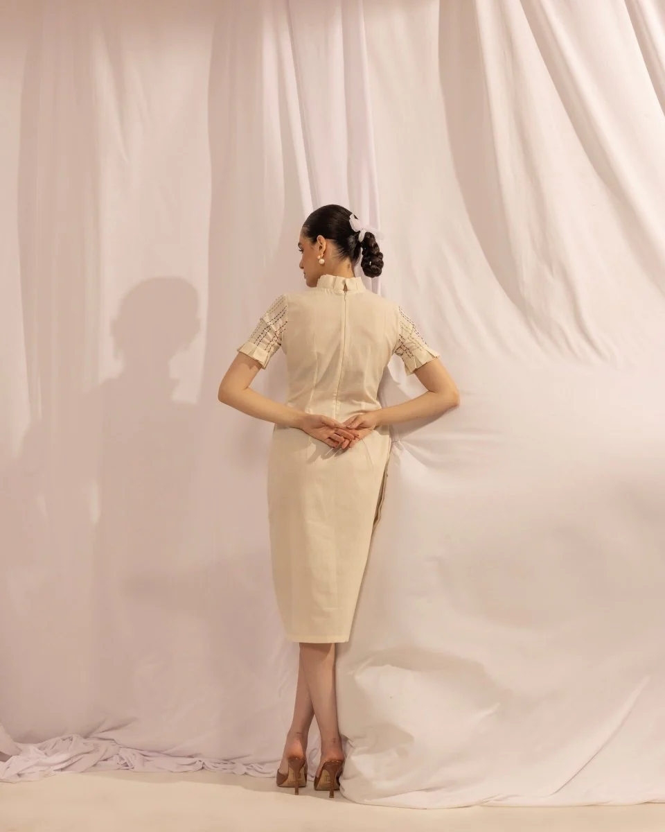Breezy Summer Cotton Pleated Midi Dress - Image 3
