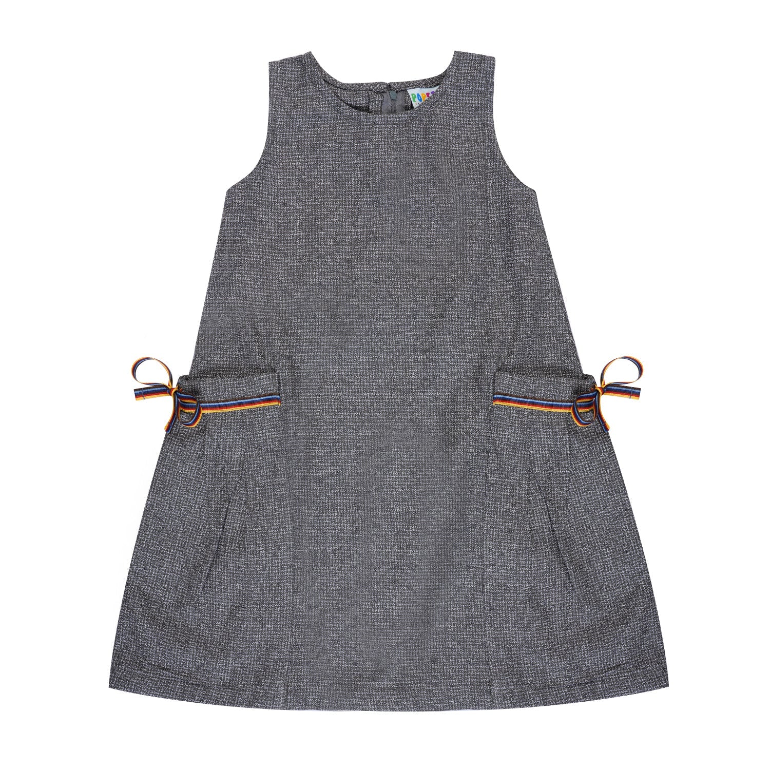 Grey Bow-Detail Dress For Girls | Regular Fit Elegant Party Wear