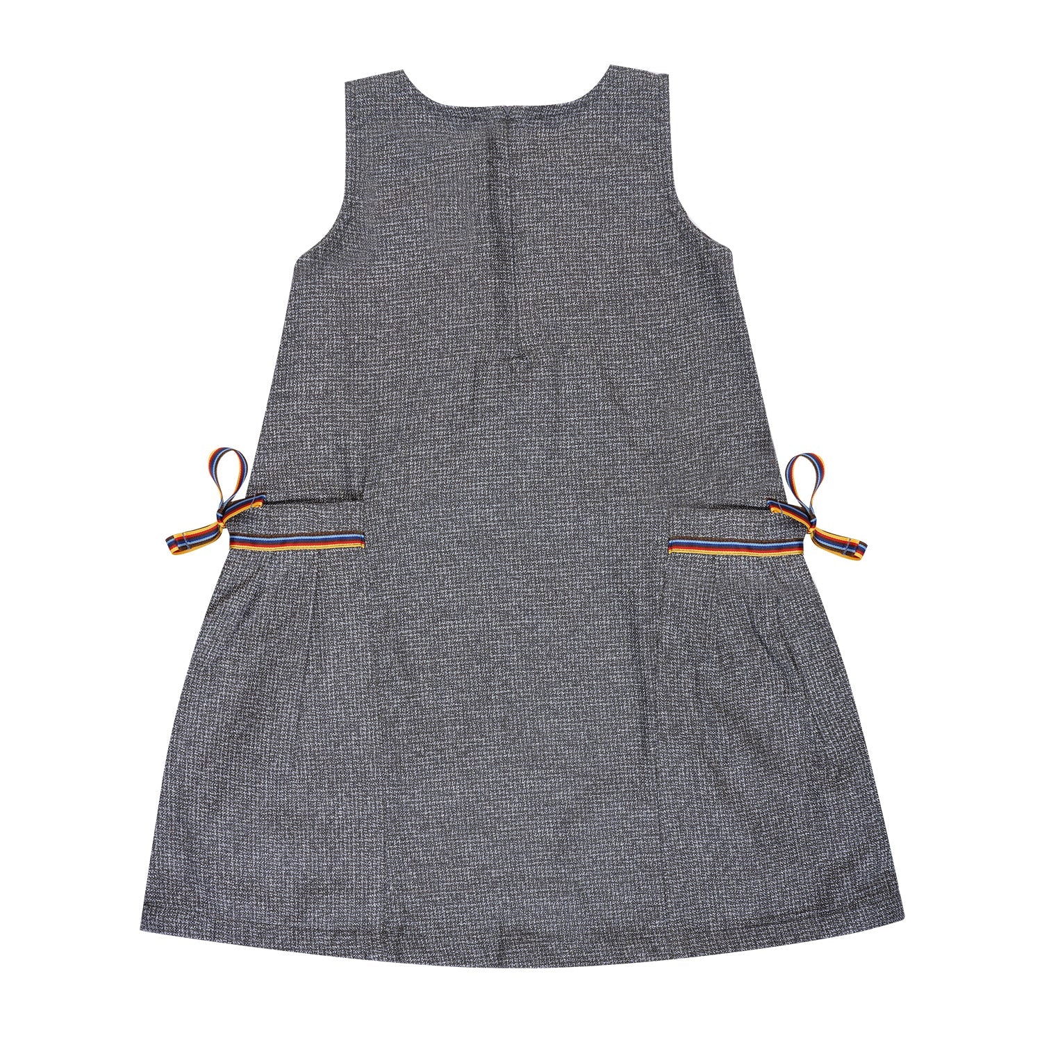 Grey Bow-Detail Dress For Girls | Regular Fit Elegant Party Wear - Image 2
