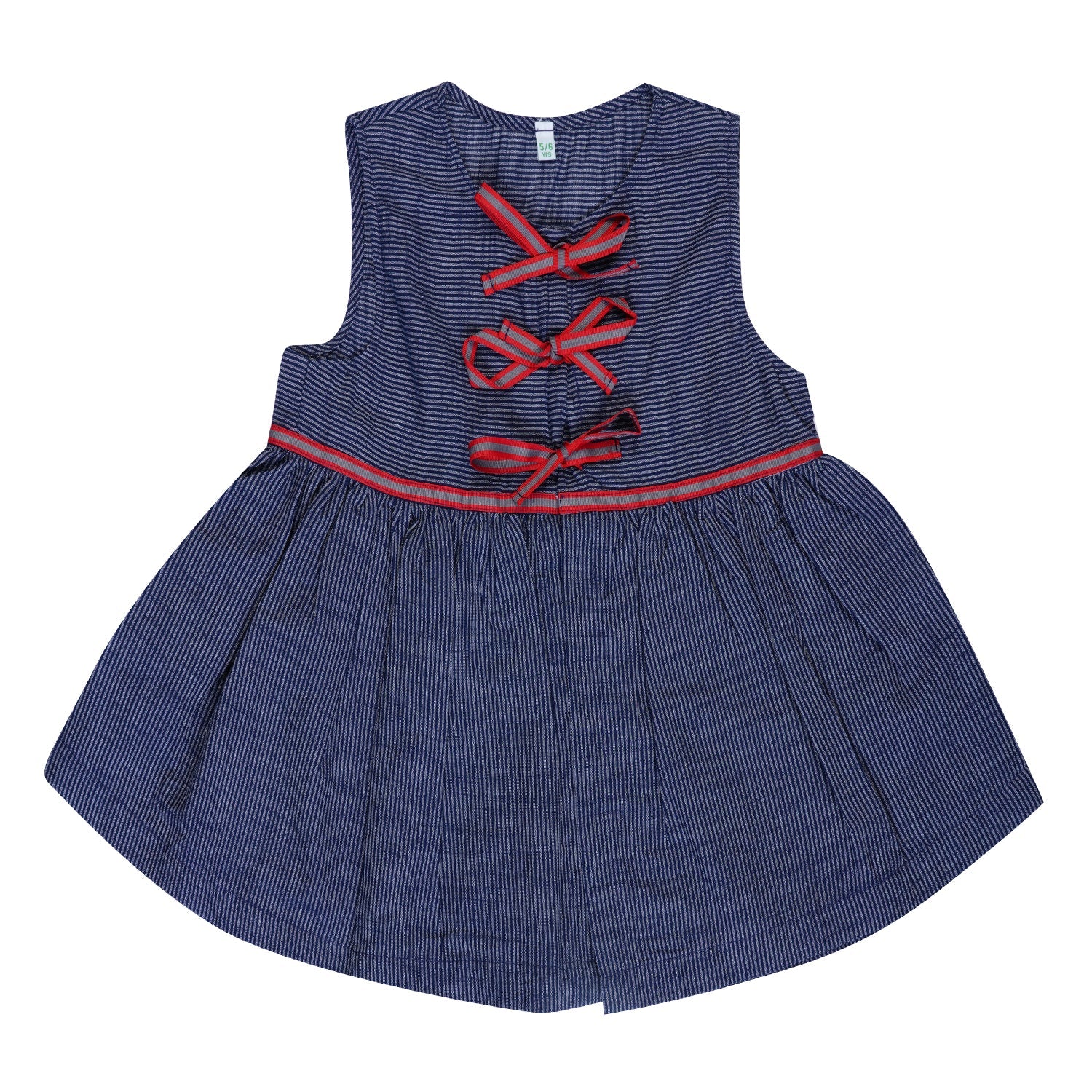 Navy Lace-Up Dress & Shorts Set Regular Fit for Girls - Image 3