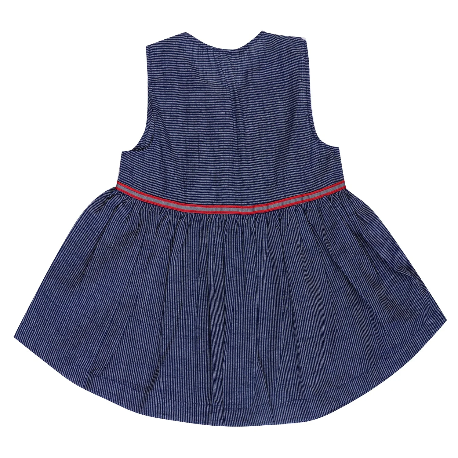 Navy Lace-Up Dress & Shorts Set Regular Fit for Girls - Image 4