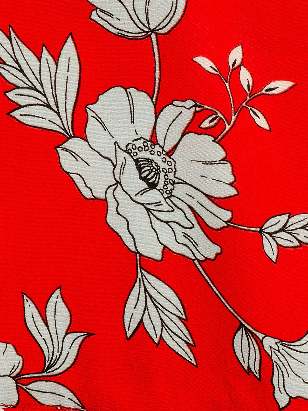 Red Floral creasefree Dress Regular Fit for Girls - Image 3