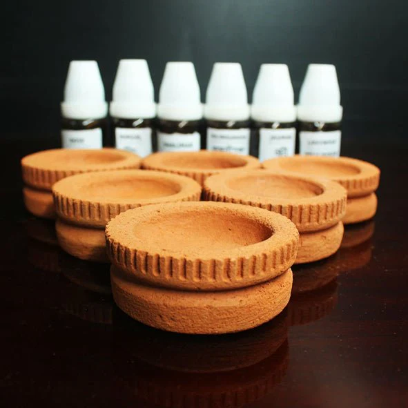 Porus Terracotta Tablet Tech Air Aroma Diffuser for Car | Set of 6 Tablets + 6 Perfumes 10 ml Each - Image 3