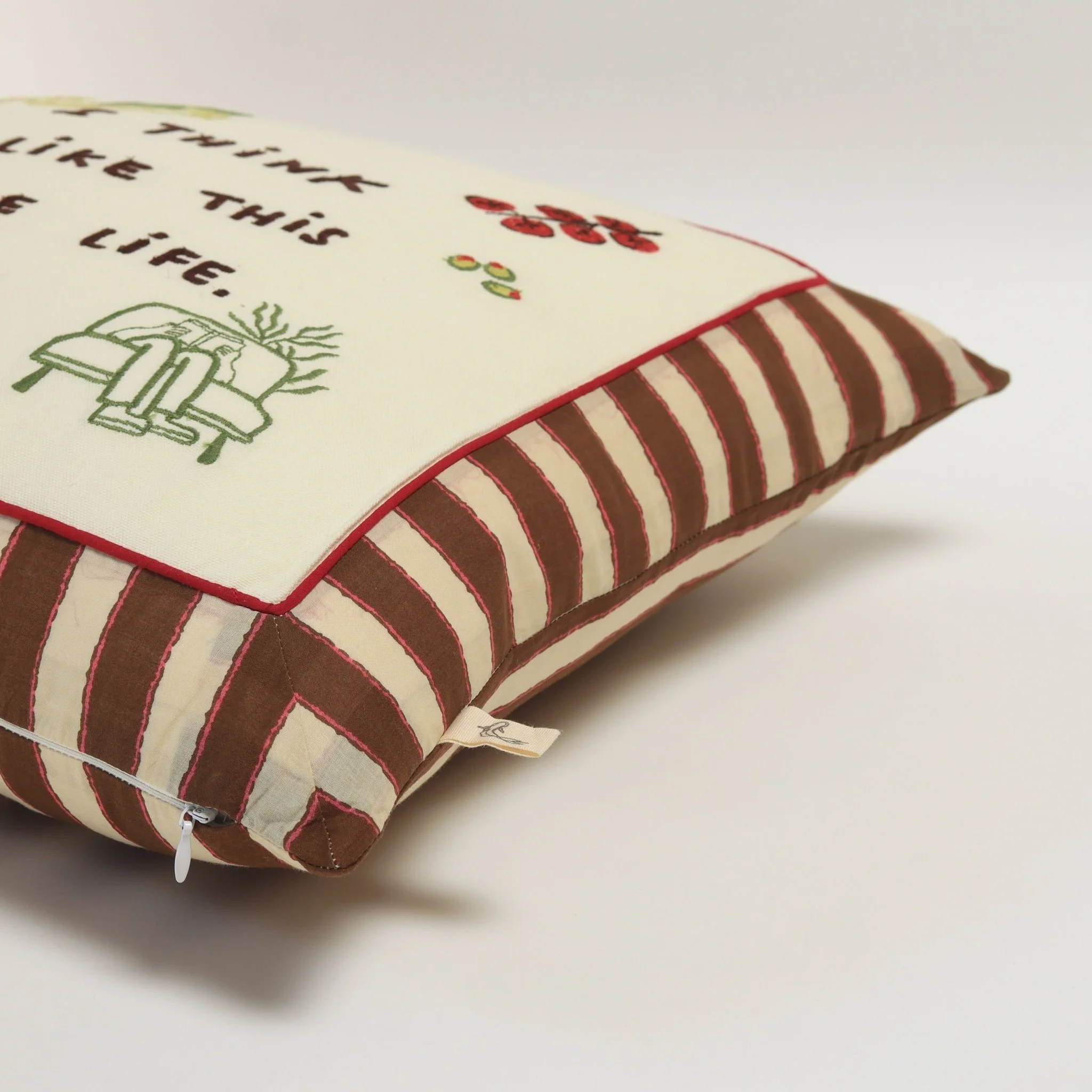 Postcard Embroidered Cushion Cover Decorative Throw Pillow Cover - Image 3