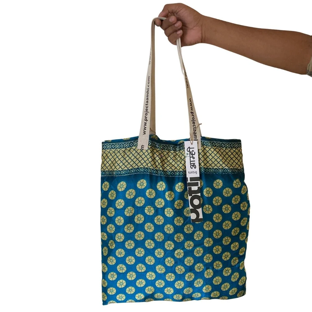 Upcycled Tote Bag Sustainable Reusable Carry Bag - Image 11