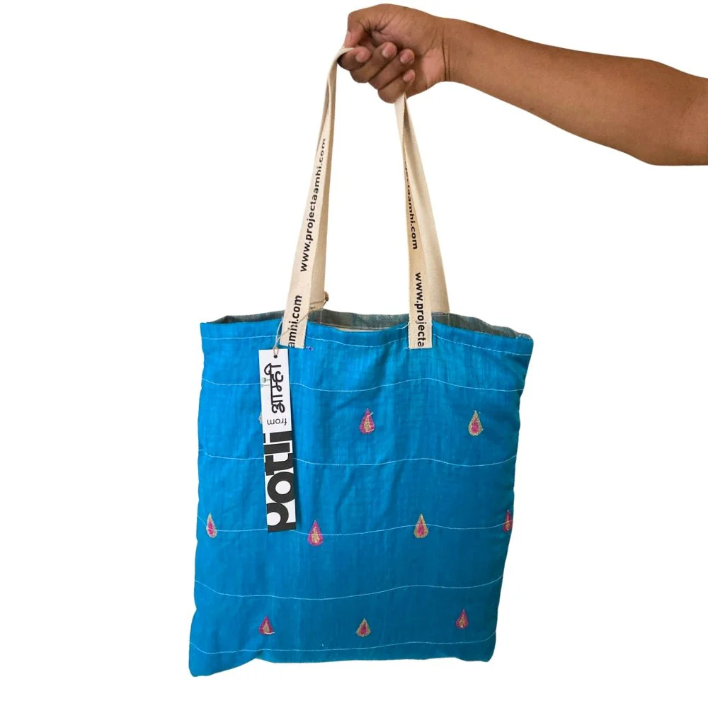 Upcycled Tote Bag Sustainable Reusable Carry Bag - Image 18
