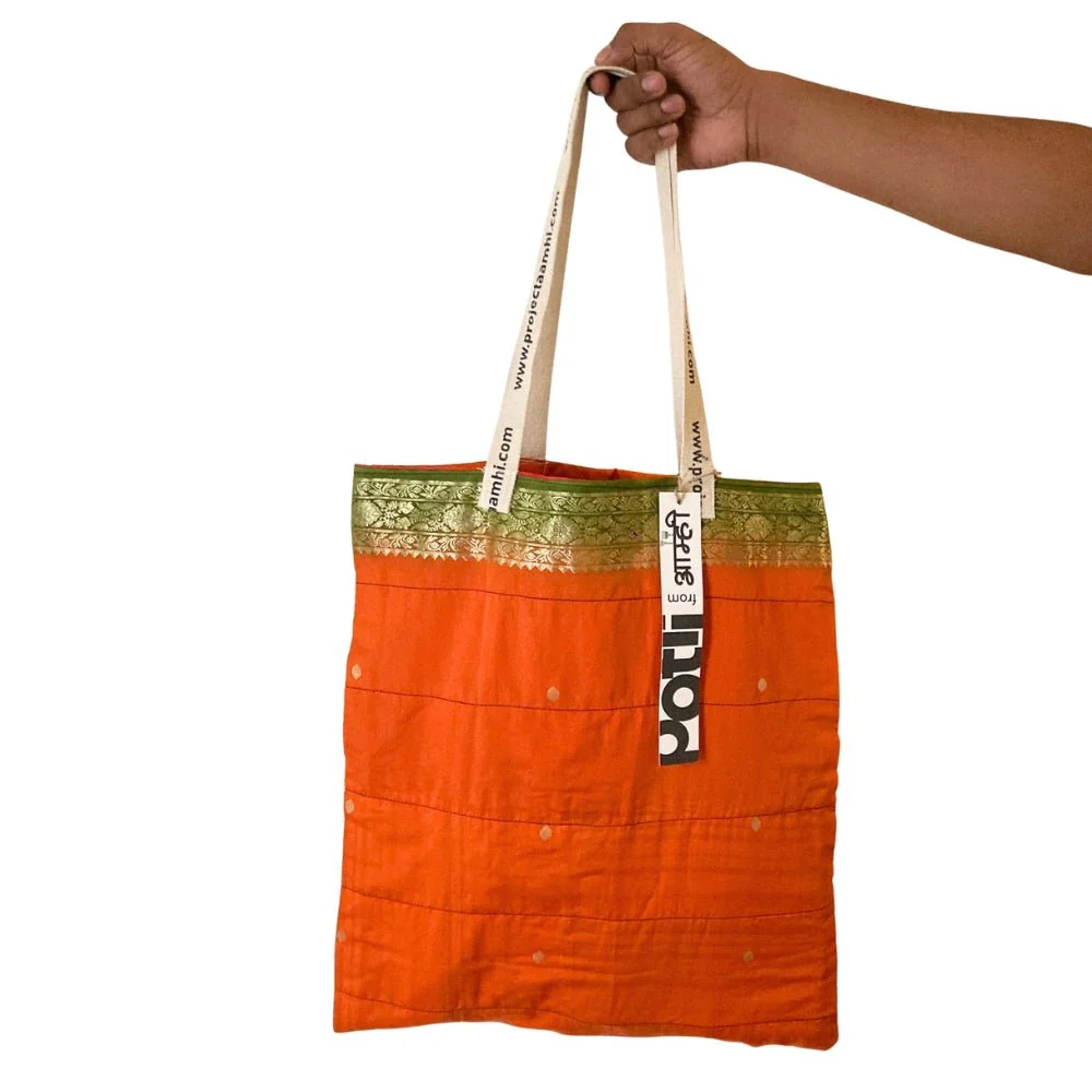 Upcycled Tote Bag Sustainable Reusable Carry Bag - Image 26