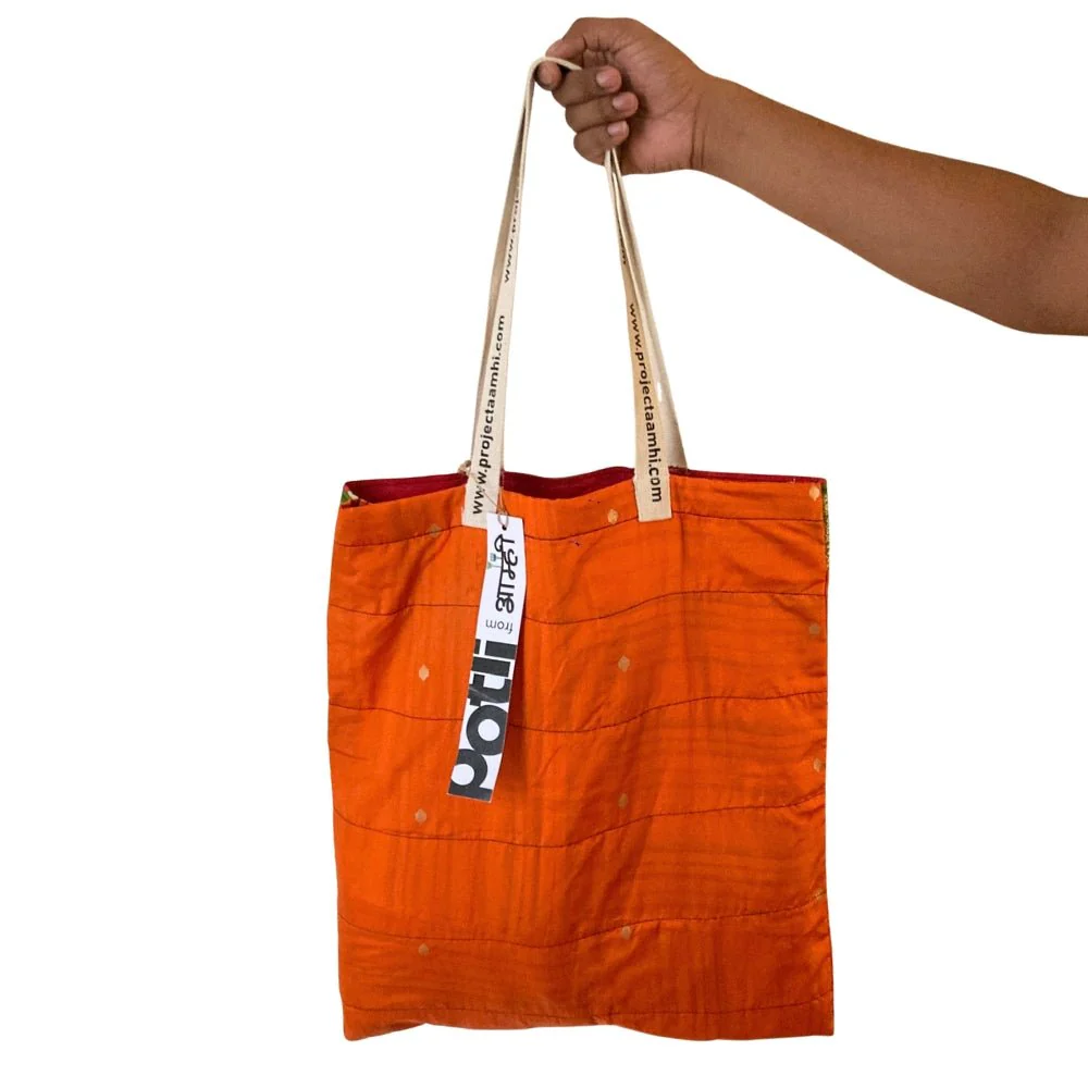 Upcycled Tote Bag Sustainable Reusable Carry Bag - Image 27