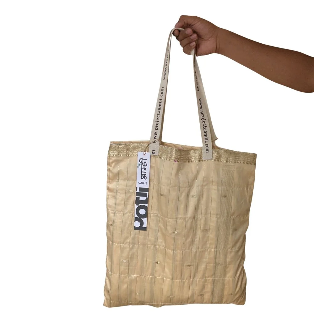 Upcycled Tote Bag Sustainable Reusable Carry Bag - Image 5