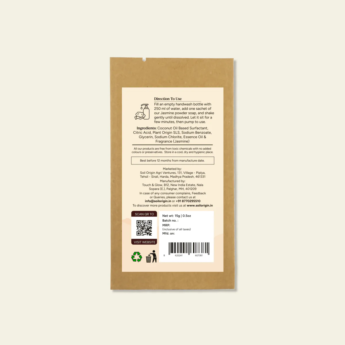 Powder to Liquid Handwash | Jasmine Fragrance | Make 250ml - Image 2