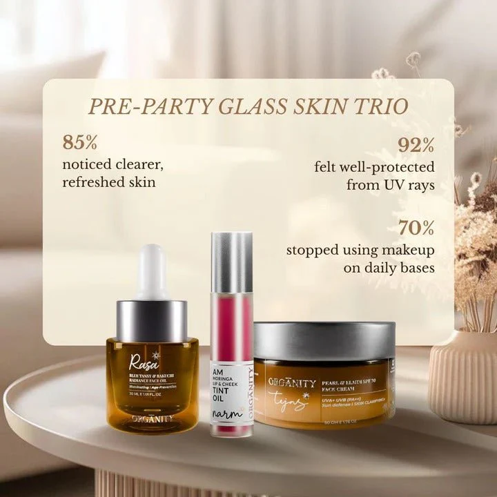Pre-Party Glass Skin Glow Trio | Face Oil + SPF Cream + Tint - Image 6