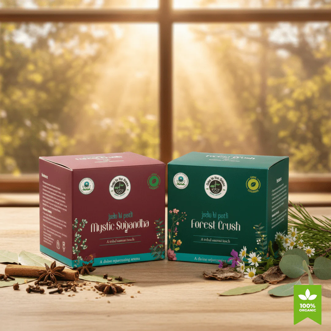 Premium Botanical Car Aroma Potli | Mystic Sugandha & Forest Crush