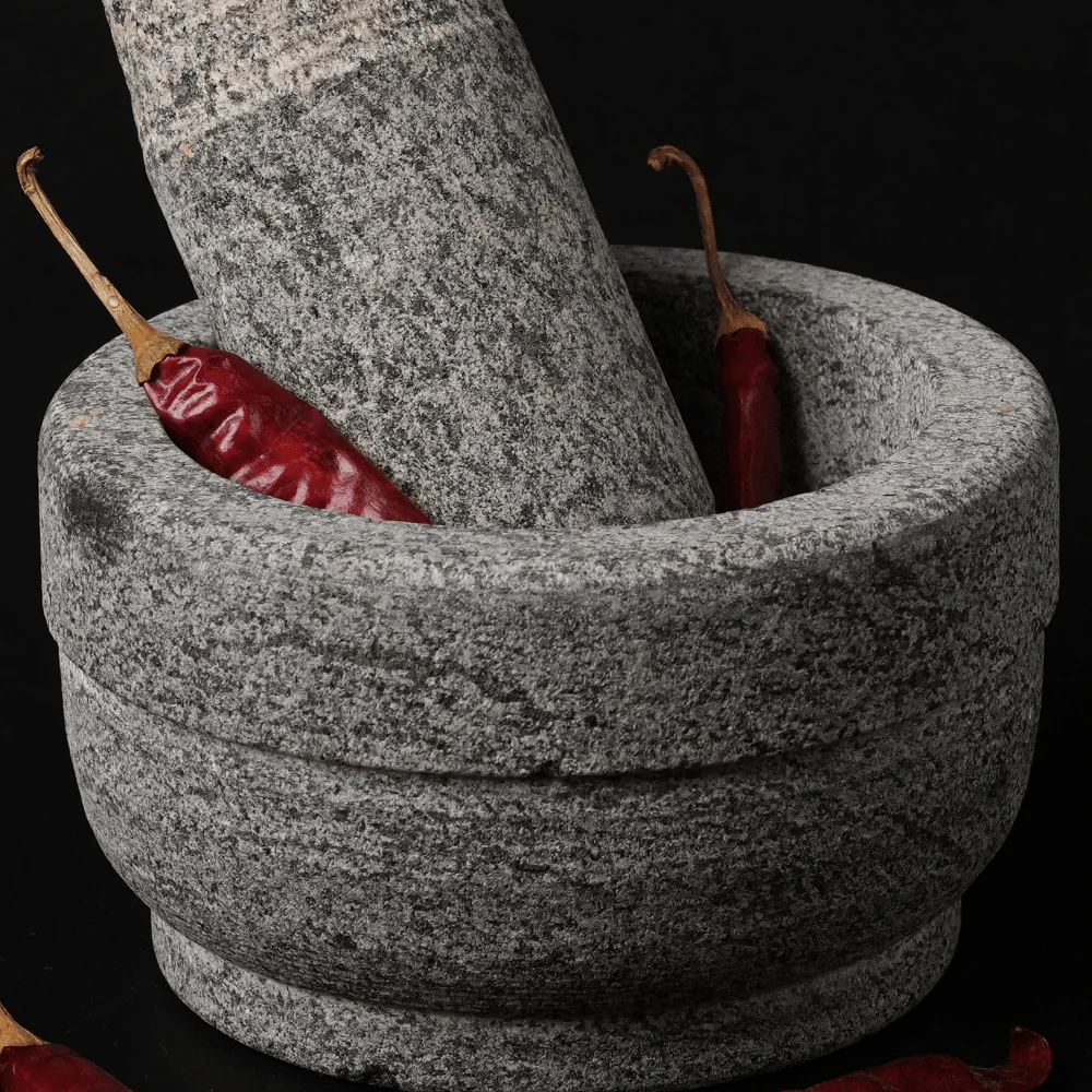 Premium Handmade Uthukuli Stone Mortar And Pestle- Large - Image 2