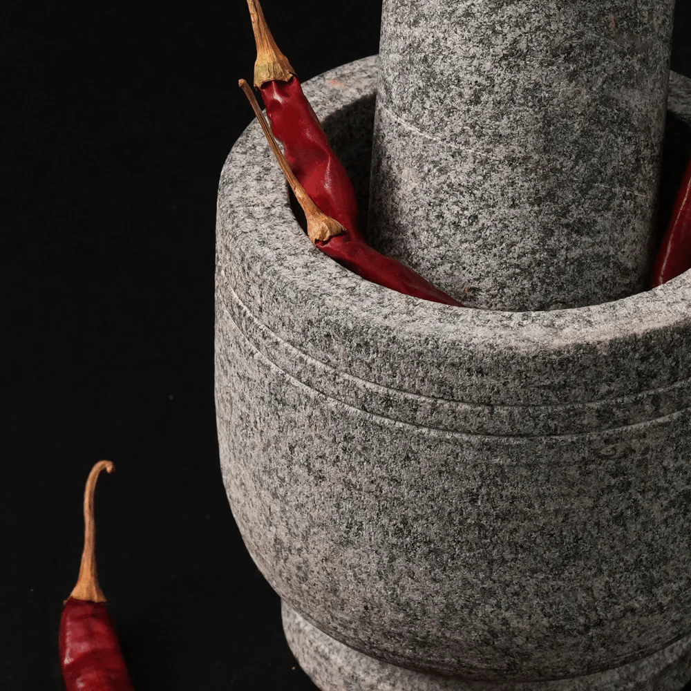 Premium Handmade Uthukuli Stone Mortar And Pestle (Medium) - Image 4