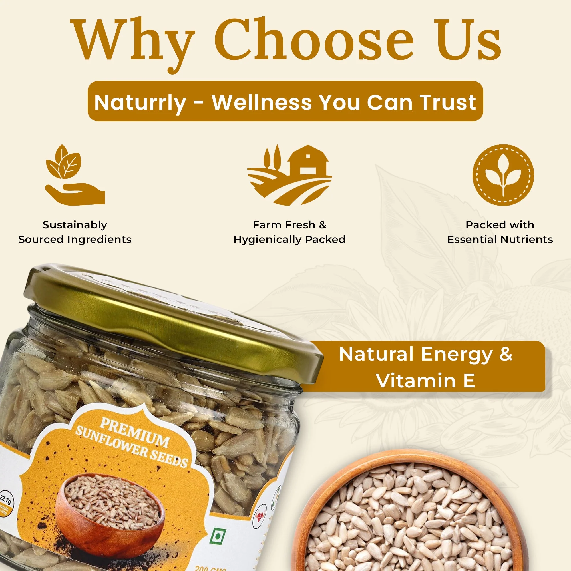 Premium Sunflower Seeds 200g | Pure Natural Protein Seeds - Image 6