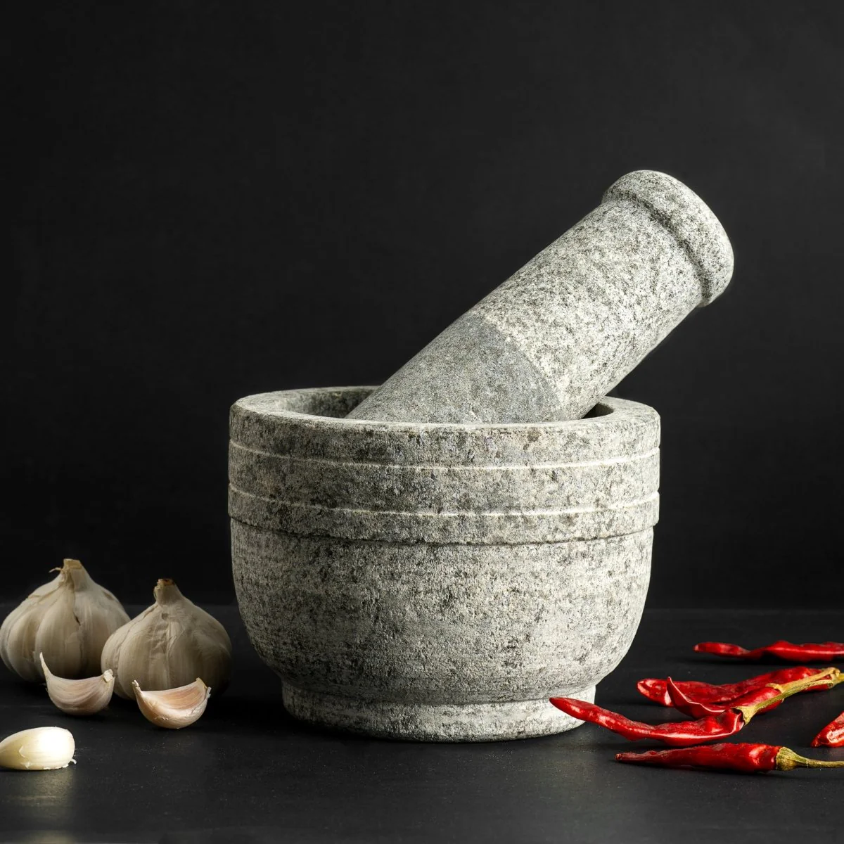 Premium Uthukuli Stone Mortar and Pestle (Extra Large)