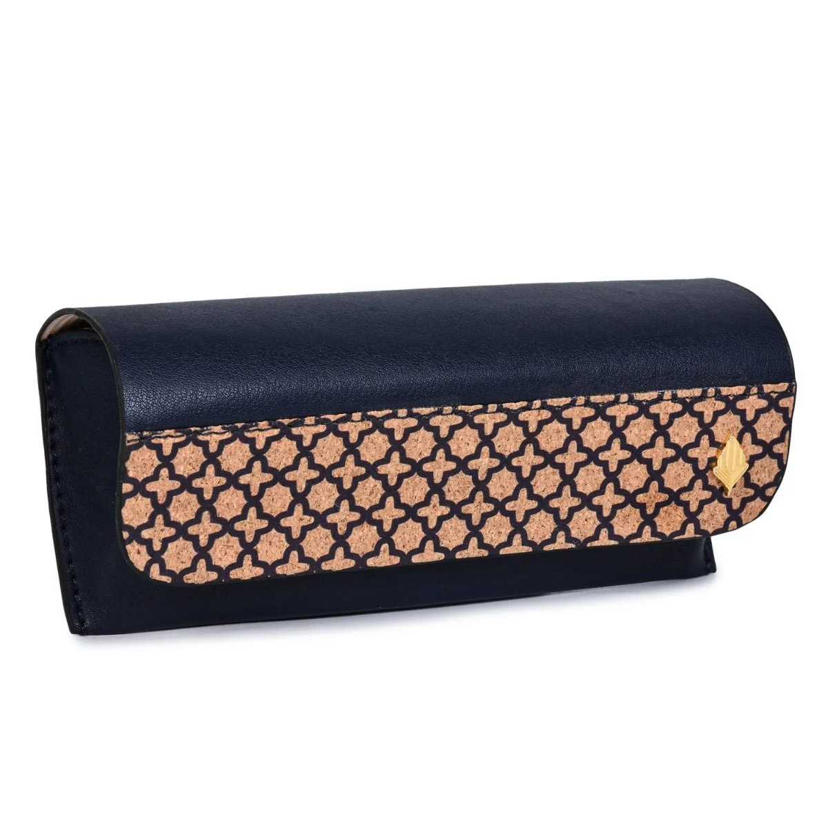 Protective Eyewear Case – Vegan Leather & Printed Cork (Black) - Image 3