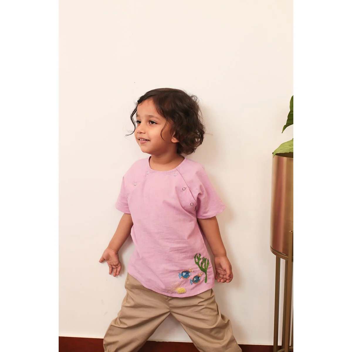 Puffin Puffers Raglan Shirt | Cute Pink Cotton Shirt for Kids