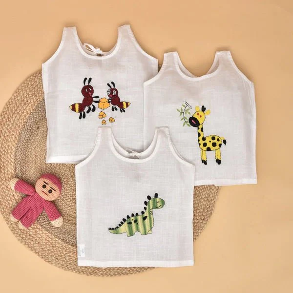 Pure Cotton Baby Jabla Combo Set – Animal Embroidery