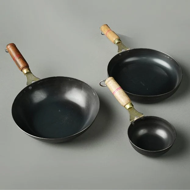 Pure Iron Handmade Family Combo (Tadka Pan + Fry Pan+ Round Wok)