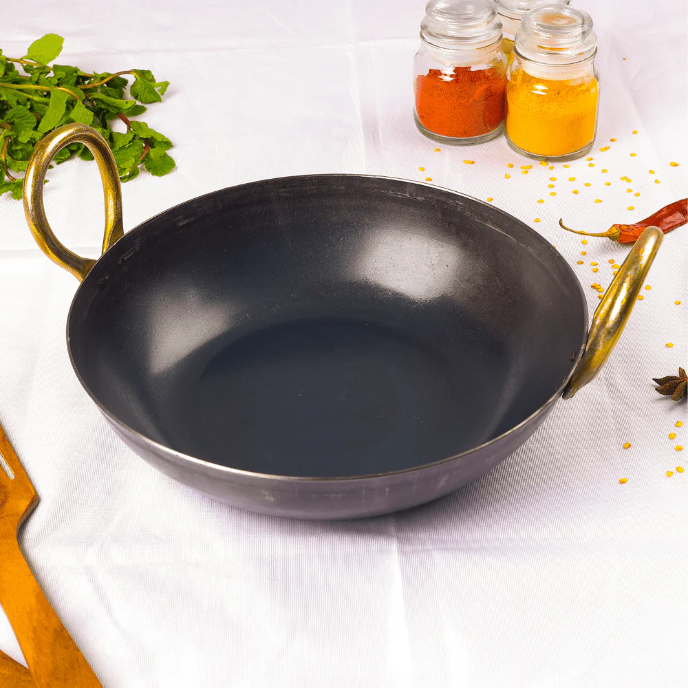 Pure Iron Handmade Kadai (10 Inches) - Image 4