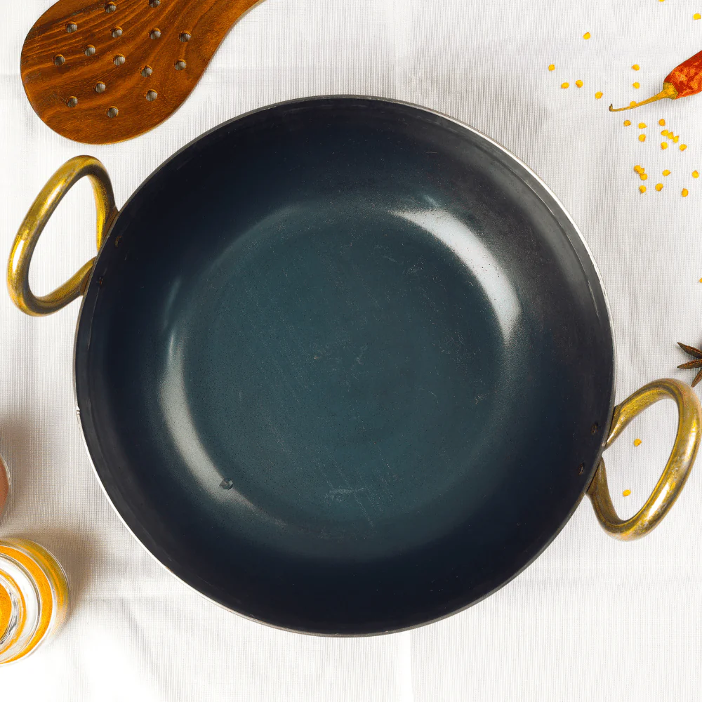 Pure Iron Handmade Kadai (10 Inches) - Image 7