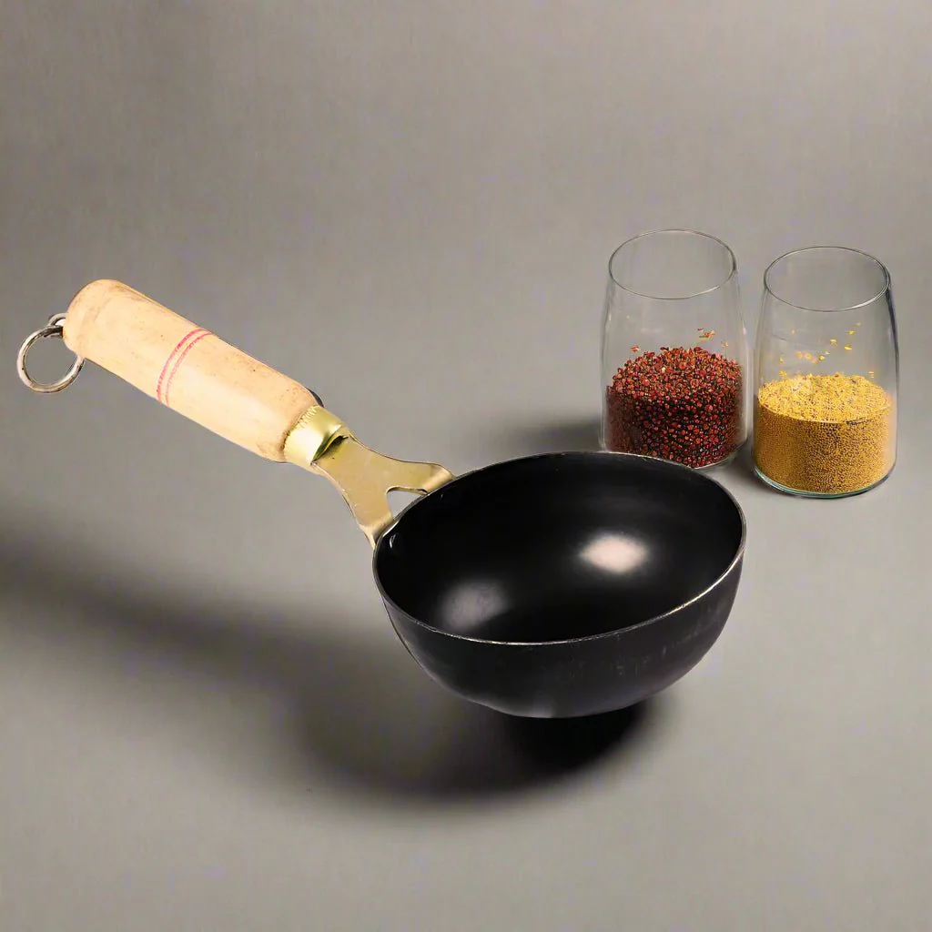 Pure Iron Handmade Tadka Pan/ Thalipu Karandi (5inches Inches)