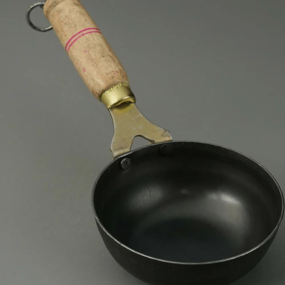 Pure Iron Handmade Tadka Pan/ Thalipu Karandi (5inches Inches) - Image 2