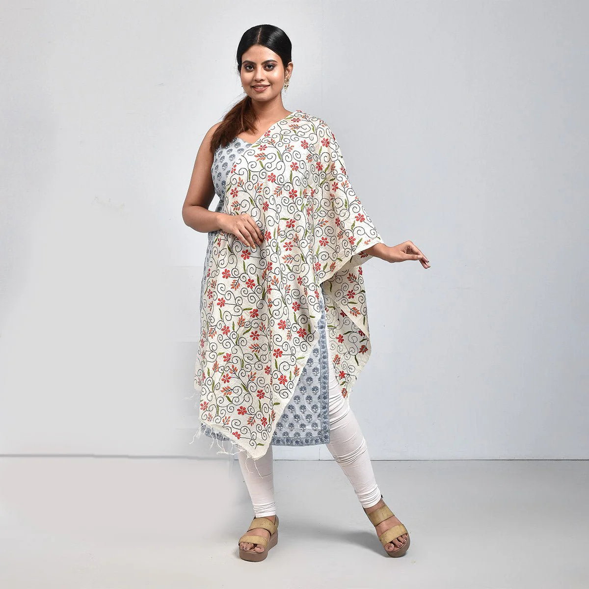 Pure Silk Hand Embroidered Dupatta - Image 20