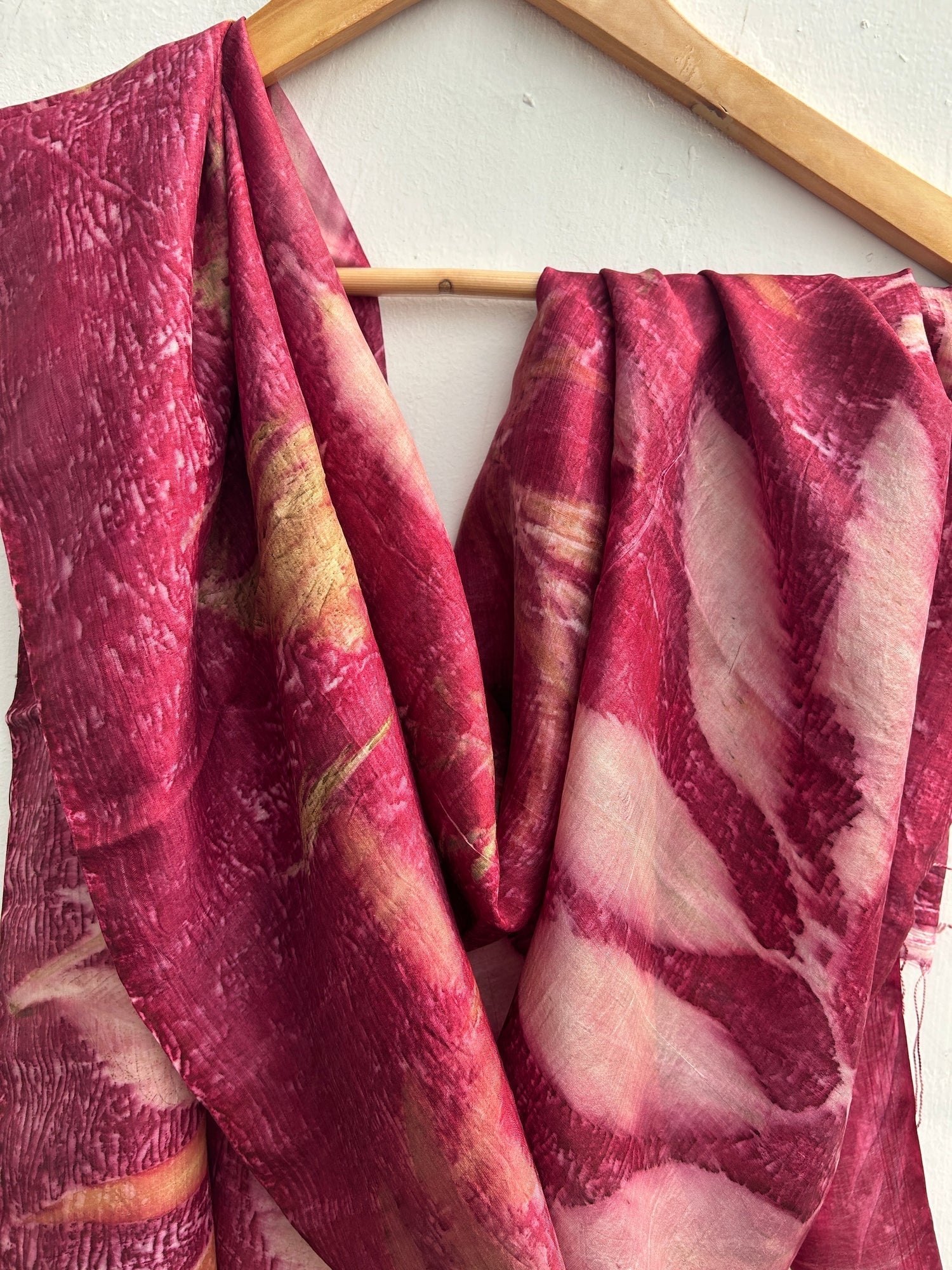 Pure Silk Scarf | Handcrafted Eco-Dyed with Sappanwood & Madder - Image 2