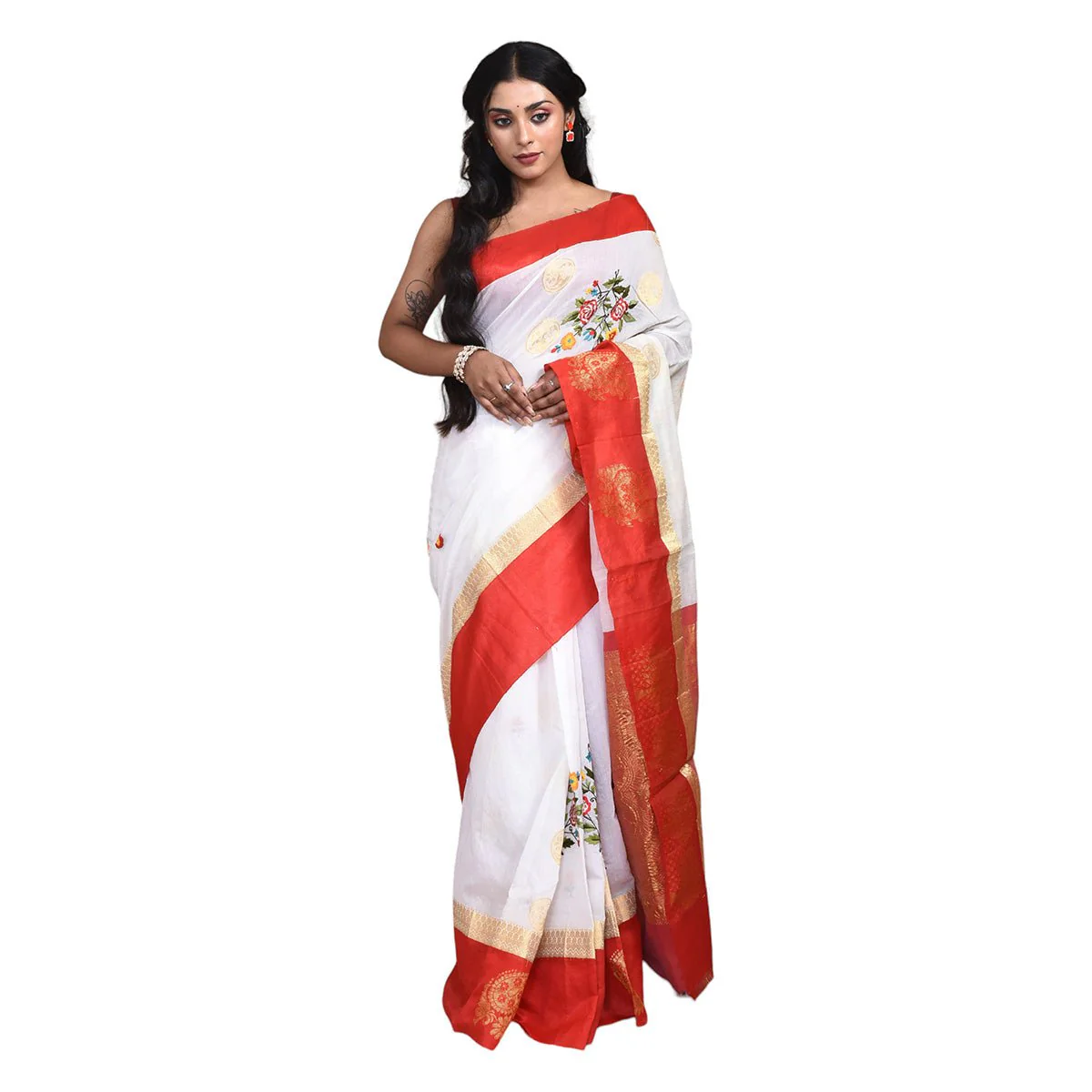 South Cotton Saree with Hand Embroidery - Image 15
