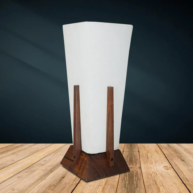 Wooden Table Lamp for Bedroom | Home Decorative (Brown - 14'' Inch x 14" inch) - Image 6